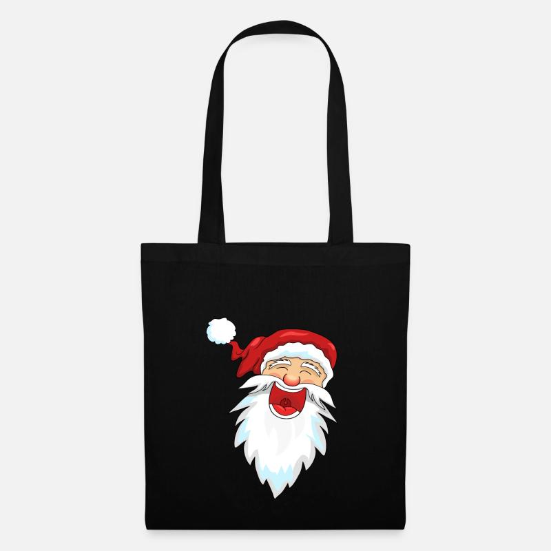 Weihnachtsmann Santa Nikolaus - Stoffbeutel - Schwarz