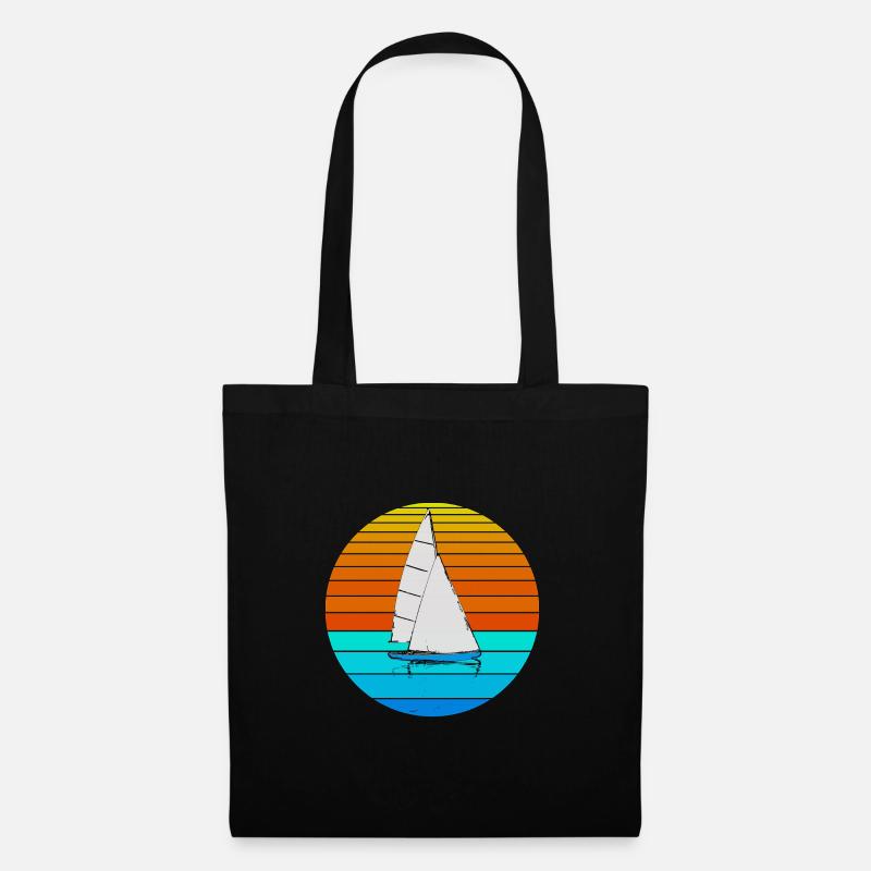 Segelschiff Retro - Stoffbeutel - Schwarz