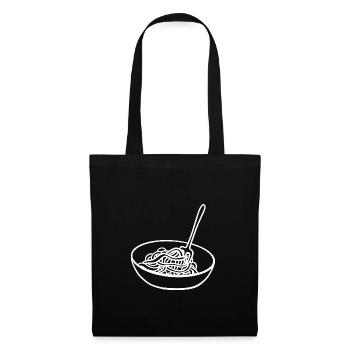 Spaghetti schüssel nudeln gabel spaghettiesser - Stoffbeutel - Schwarz - Vorne