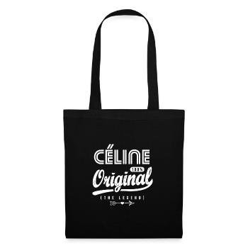 Céline ORIGINAL cadeau personnalisé prénom céline - Sac en tissu - noir - Devant