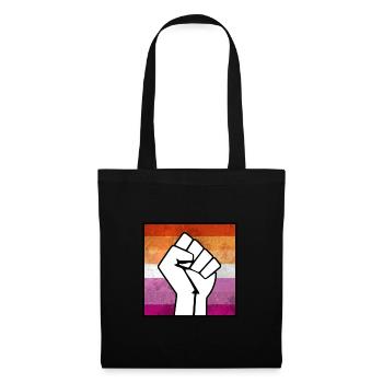 Autocollant Lesbian Pride Fist - Sac en tissu - noir - Devant