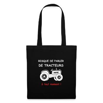 Risque de parler de tracteur - Sac en tissu - noir - Devant