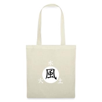 Caractères japonais feu terre eau vent - Sac en tissu - nature - Devant