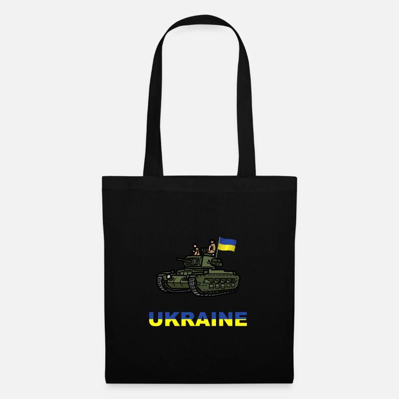 Ukrainischer Panzer - Unterstützung für die Ukraine - Stoffbeutel - Schwarz