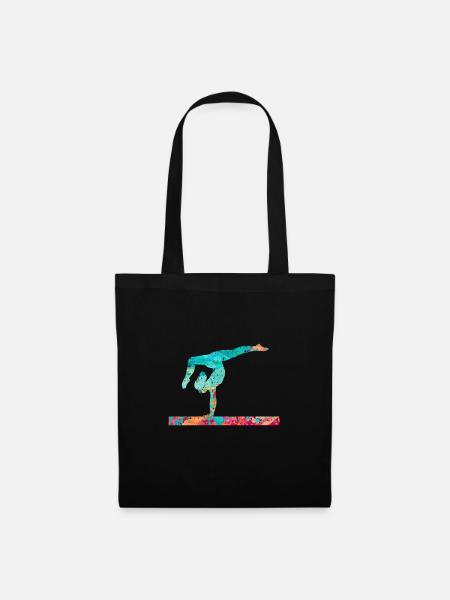 Turnen, Leichtathletik, Gymnastik PopArt - Stoffbeutel - Schwarz