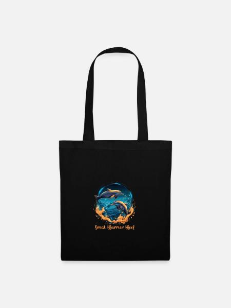 Great Barrier Reef Dolphins - Stoffbeutel - Schwarz
