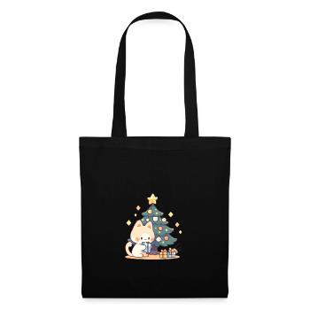 Arbre de Noël chat - Sac en tissu - noir - Devant