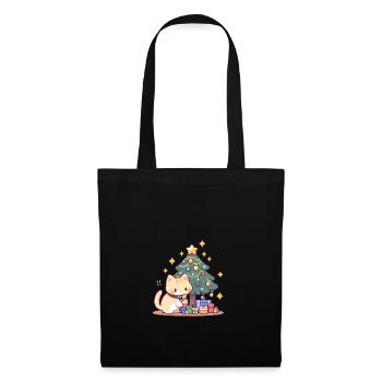 Arbre de Noël chat - Sac en tissu - noir - Devant