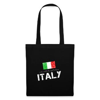 Italy Italian flag with hearts - Tote Bag - black - Front