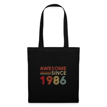 1986 Vintage-Retro-Geburtstagsgeschenk - Stoffbeutel - Schwarz - Vorne