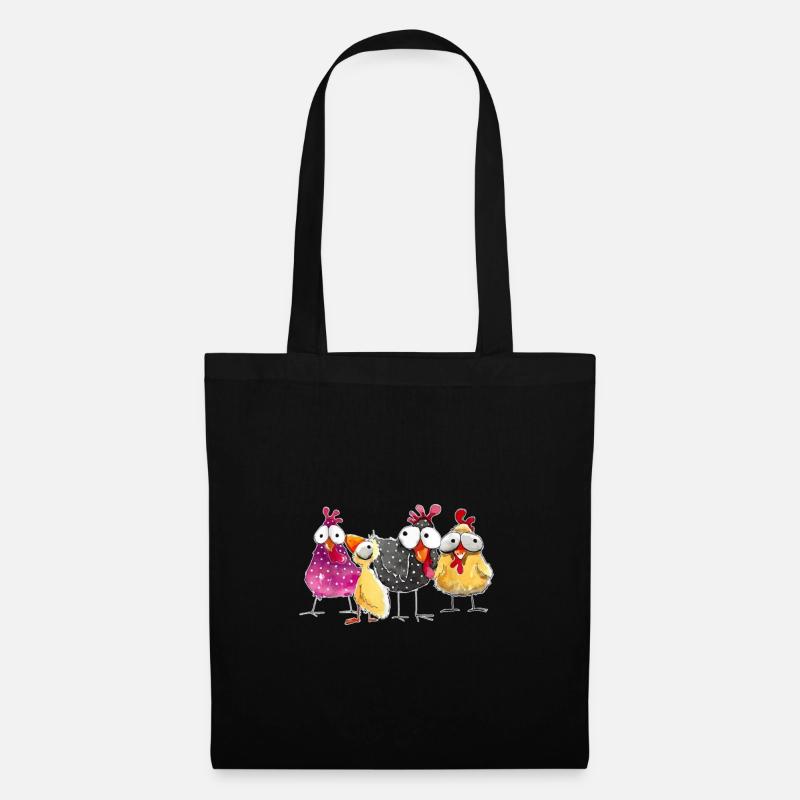 crazy chickens heap and chickens - Tote Bag - black
