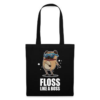 Floss comme un Boss Dance Carlin Pug Design - Sac en tissu - noir - Devant