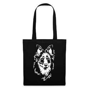Tête de joue jaune "Black Editition" - Sac en tissu - noir - Devant