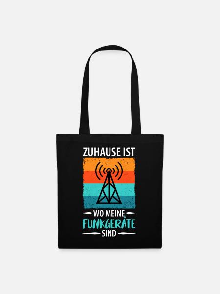 Amateurfunk Funker Funkgerät Funkamateur Vintage - Stoffbeutel - Schwarz