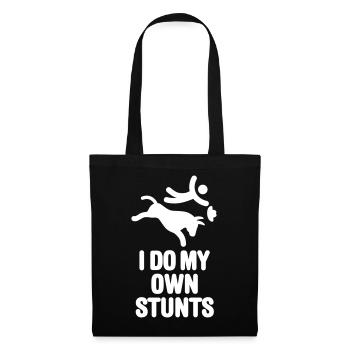 Lustige Rodeo Reiter, I do my own stunts, Cowboy - Stoffbeutel - Schwarz - Vorne