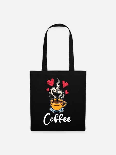 Koffein Kaffee Trinken Kaffeetrinker Spruch - Stoffbeutel - Schwarz
