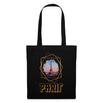 Paris France City Skyline Eiffel Tower Gold - Tote Bag - black - Front