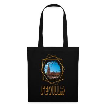 Séville Espagne Ville Skyline Accueil Amour Or - Sac en tissu - noir - Devant