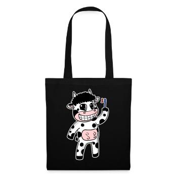 Cow with toothbrush - Tote Bag - black - Front