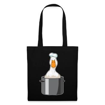 Cuisinier canard Cuit Cuisson de la marmite - Sac en tissu - noir - Devant