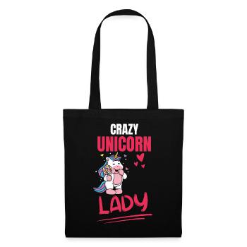 Lady Frauen Fantasy Tier Lustiges Geschenk Einhorn - Stoffbeutel - Schwarz - Vorne