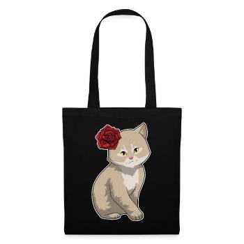 Cat Rose - Tote Bag - black - Front