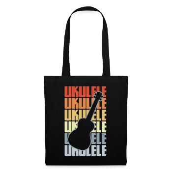 Vintage Ukulele - Stoffbeutel - Schwarz - Vorne