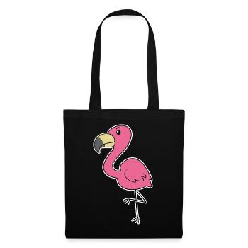 Flamant - Sac en tissu - noir - Devant