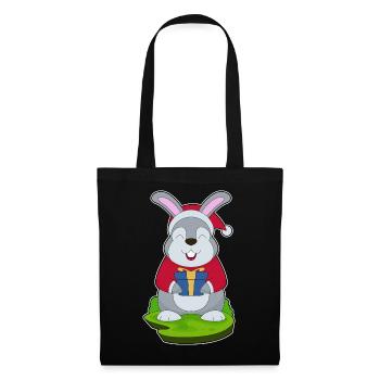 Chapeau de père Noël lapin - Sac en tissu - noir - Devant