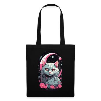 Gothic Pastel Magische Katze Nacht Aesthetic - Stoffbeutel - Schwarz - Vorne
