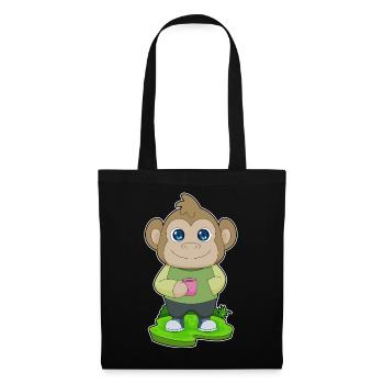 Tasse de café de singe - Sac en tissu - noir - Devant