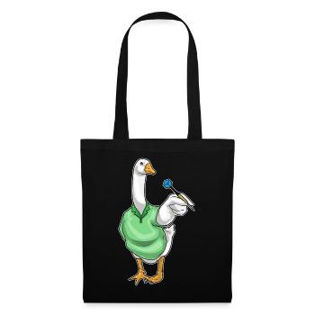 Ente Dart Dartpfeil - Stoffbeutel - Schwarz - Vorne