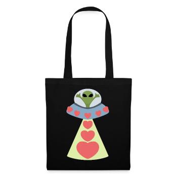 Espace Amour Alien Saint-Valentin - Sac en tissu - noir - Devant