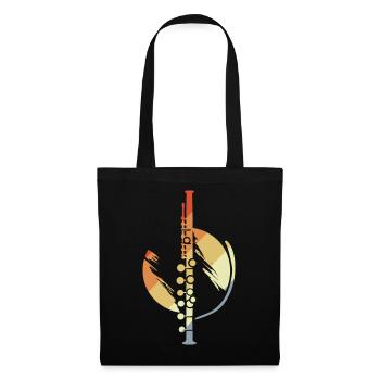 Croquis de flûtes rétro - Sac en tissu - noir - Devant