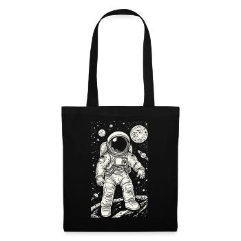 Astronaut auf dem Mars mit Sternen und Planeten - Stoffbeutel - Schwarz - Vorne