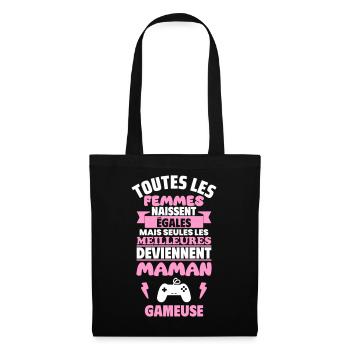 Cadeau Fête des Mères, Maman Gameuse,Geek,gaming - Sac en tissu - noir - Devant