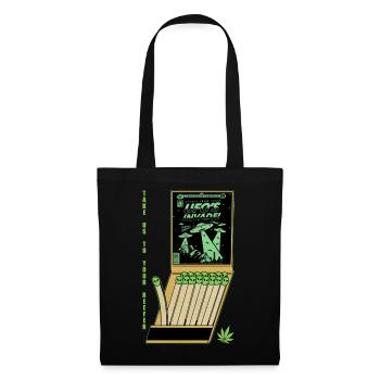 UFO Invasion Vintage Poster Design - Tote Bag - black - Front