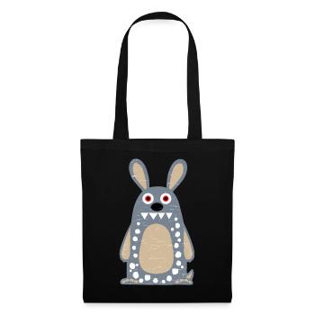 Lapin fou - Sac en tissu - noir - Devant