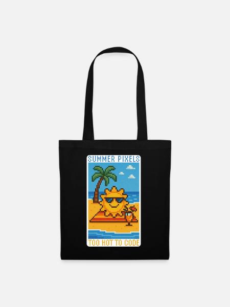 Sunny Pixels & Chill - Stoffbeutel - Schwarz