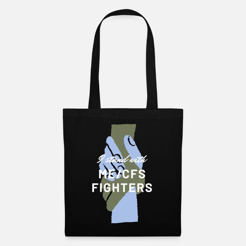ME/CFS I stand with ME/CFS Fighters white - Tote Bag - black