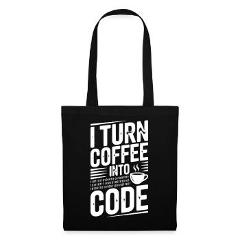 Ich verwandle Kaffee in Code - Stoffbeutel - Schwarz - Vorne