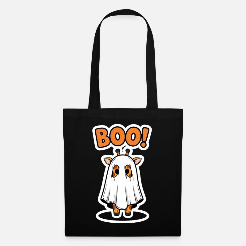 Giraffe Boo Halloween Lustig Geschenk Tierfan - Stoffbeutel - Schwarz