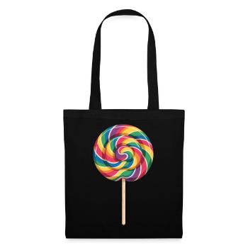 Colorful Rainbow Lollipop Spiral Look - Tote Bag - black - Front