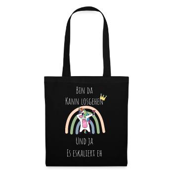 Unicorn Regenbogen Eskalation - Stoffbeutel - Schwarz - Vorne