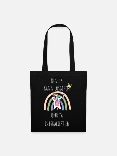 Licorne Arc-en-ciel Escalade - Sac en tissu - noir