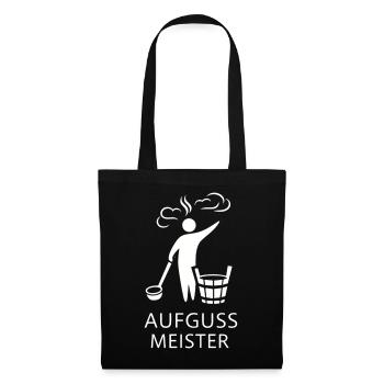 Sauna Aufguss Meister Fächer Piktogramm Minimalist - Stoffbeutel - Schwarz - Vorne