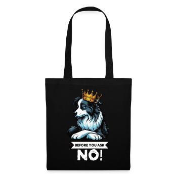 Avant que vous ne demandiez Border Collie Hütehund Collie - Sac en tissu - noir - Devant
