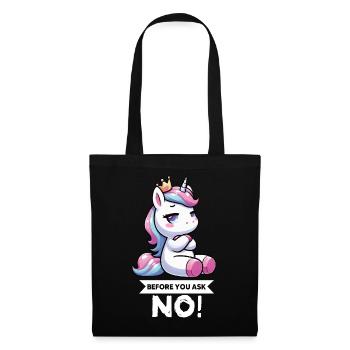 Avant que vous ne demandiez, pas de licorne licorne fan de licorne - Sac en tissu - noir - Devant
