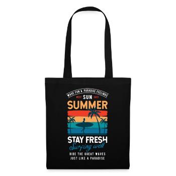 Summer Stay Fresh Surfing Vibes Graphic - Tote Bag - black - Front