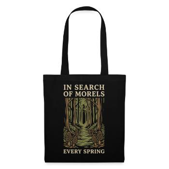 Morel mushroom hunters Wild morel mushrooms on - Tote Bag - black - Front